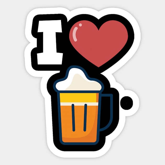 I love beer Sticker by maxcode